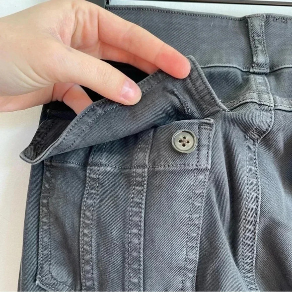 SPANX Twill Tapered Cargo Pant Gray Stretch Womens Pocket Faux Jean Small XS - Picture 8 of 13